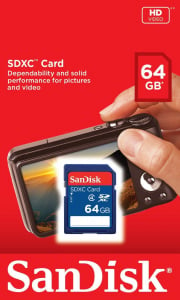 64GB SDXC Sandisk CL4 (SDSDB-064G-B35 / 114820)